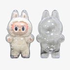 Case acrílico formato Labubu para bonecos Popmart, proteção estética perfeita para toy art colecionável