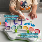 Kit Pintura Infantil Pincel Mágico Luminoso - Não Suja - ZBaby
