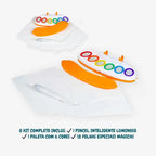 Kit Pintura Infantil Pincel Mágico Luminoso - Não Suja - ZBaby