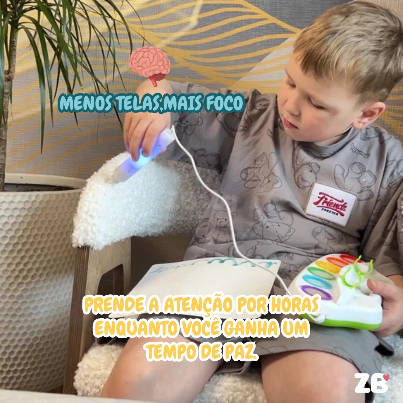 Kit Pintura Infantil Pincel Mágico Luminoso - Não Suja - ZBaby