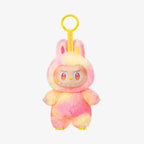 Labubu amarelo com rosa da coleção Popmart Big Into Energy, pelúcia fofa e olhos vibrantes para fãs de toy art