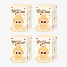 Bonecos Labubu originais Pop Mart versão Have A Seat em quatro embalagens lacradas, prontos para envio