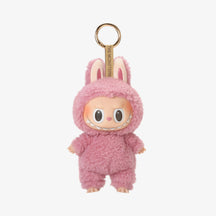 Labubu rosa original Popmart Exciting Macaron, boneco pelúcia colecionável com chaveiro dourado de luxo