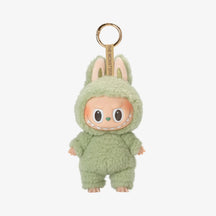 Labubu verde Popmart Exciting Macaron, toy art original com expressão fofa e acabamento em pelúcia macia