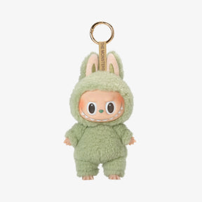 Labubu verde Popmart Exciting Macaron, toy art original com expressão fofa e acabamento em pelúcia macia
