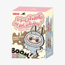 Blind box Popmart Exciting Macaron Labubu The Monsters com embalagem ilustrada e design colecionável kawaii