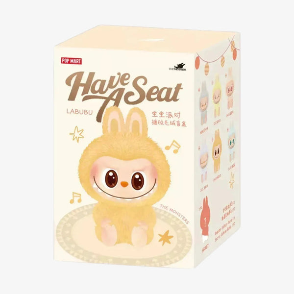 Caixa original da blind box Labubu Popmart coleção Have A Seat, arte fofa e design exclusivo