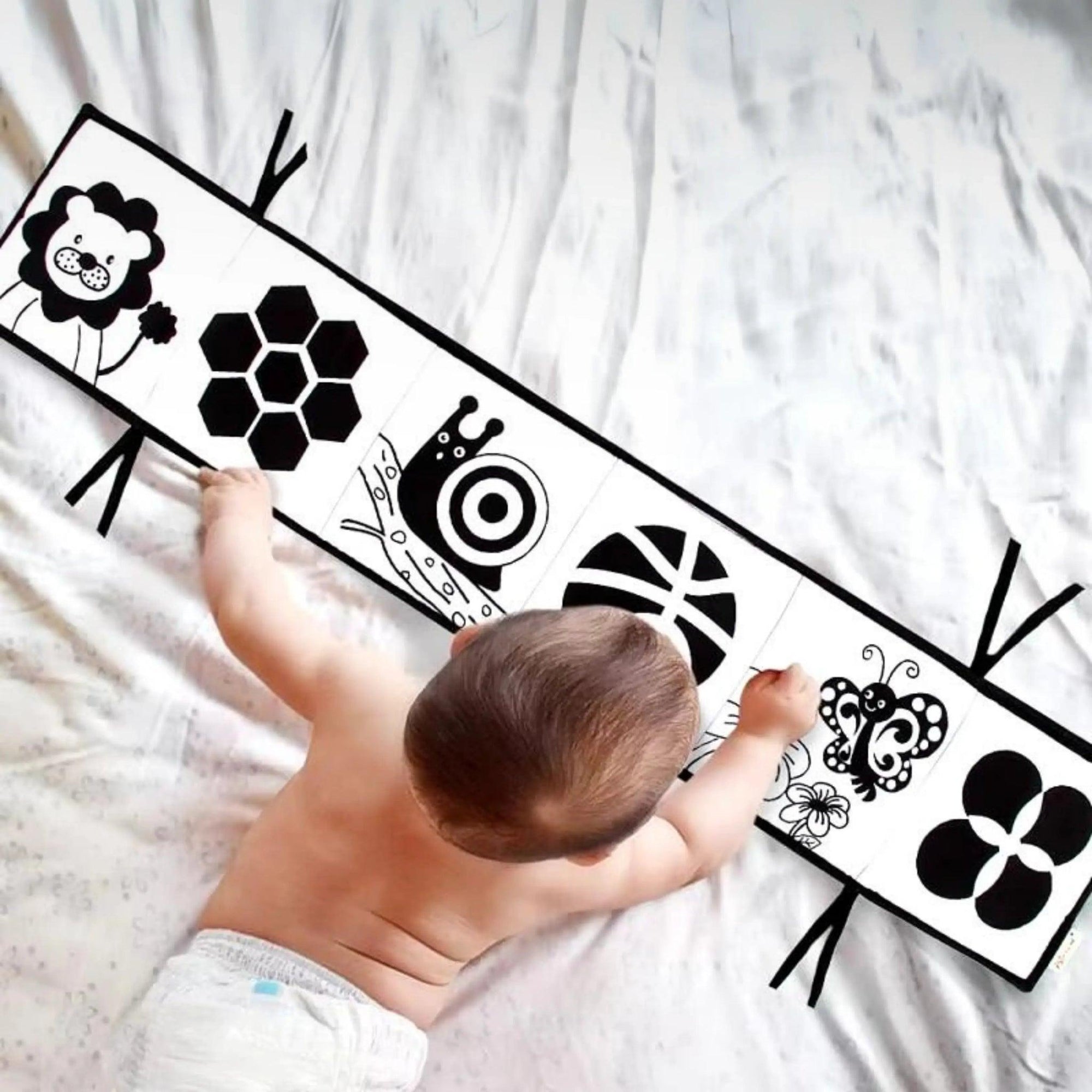 Livro de Alto Contraste Preto e Branco para Bebê Montessori – ZBaby