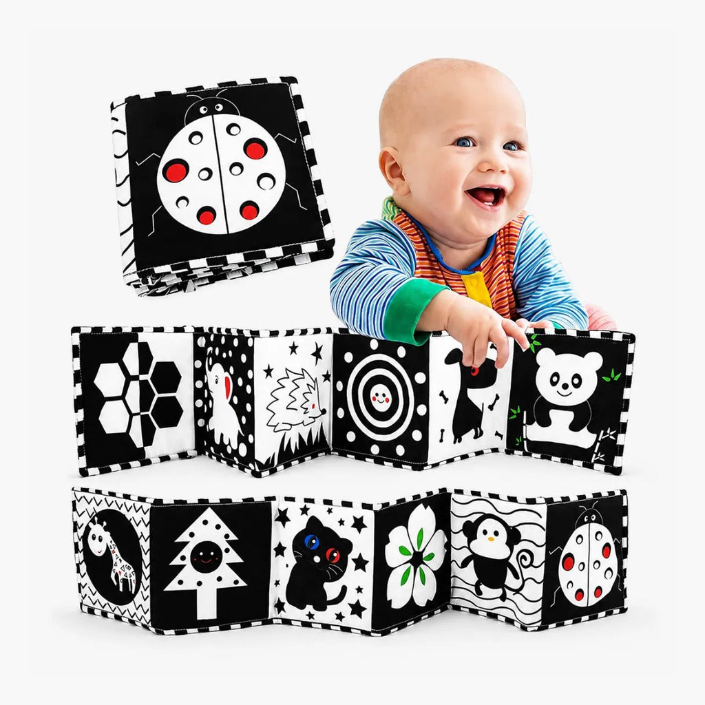 Livro de Alto Contraste Preto e Branco para Bebê Montessori - ZBaby