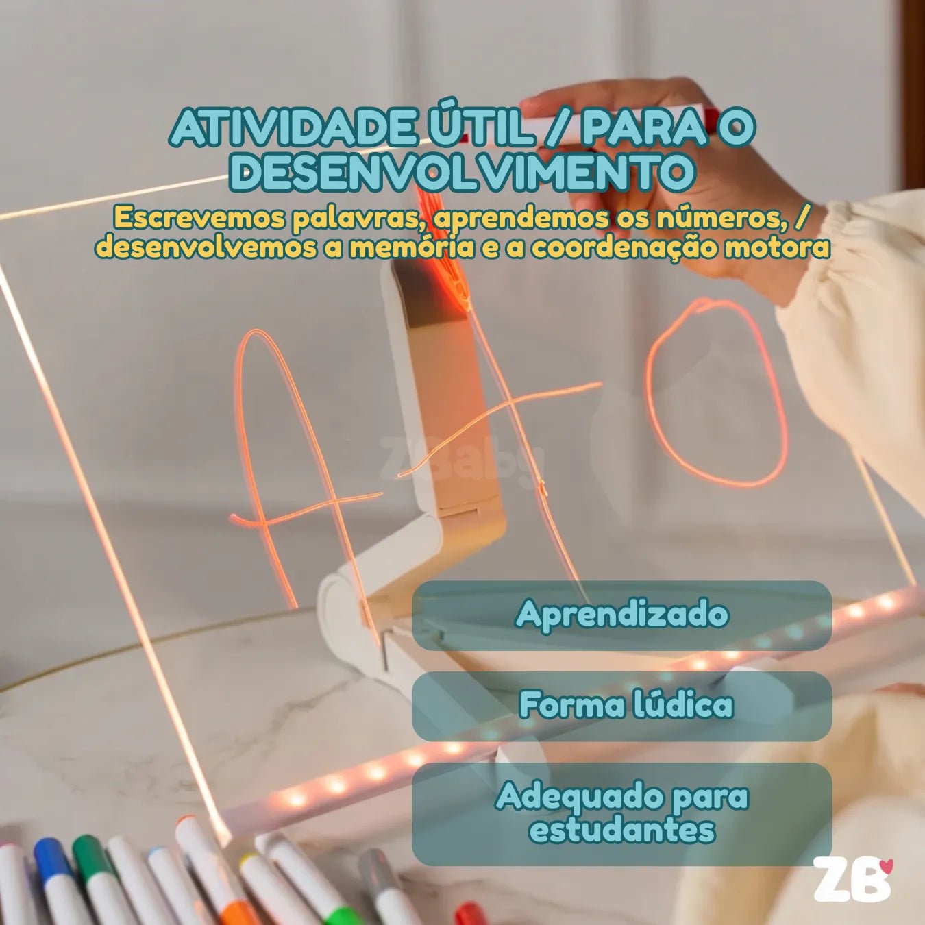 Lousa Mágica LED LuzPad™ - Tablet Infantil Educativo Anti - Telas - ZBaby