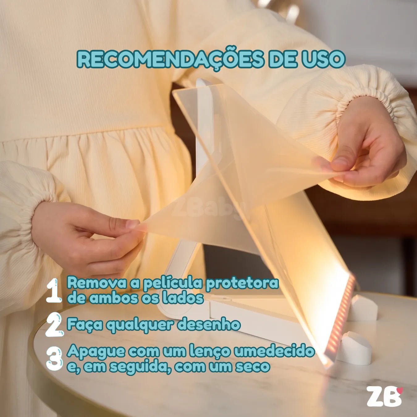 Lousa Mágica LED LuzPad™ - Tablet Infantil Educativo Anti - Telas - ZBaby