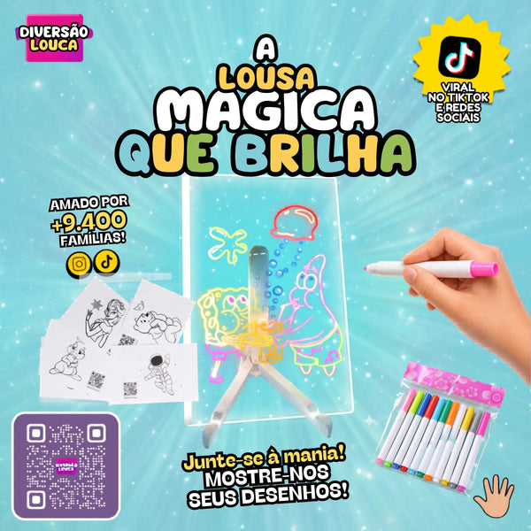 Lousa Mágica LED LuzPad™ - Tablet Infantil Educativo Anti - Telas - ZBaby