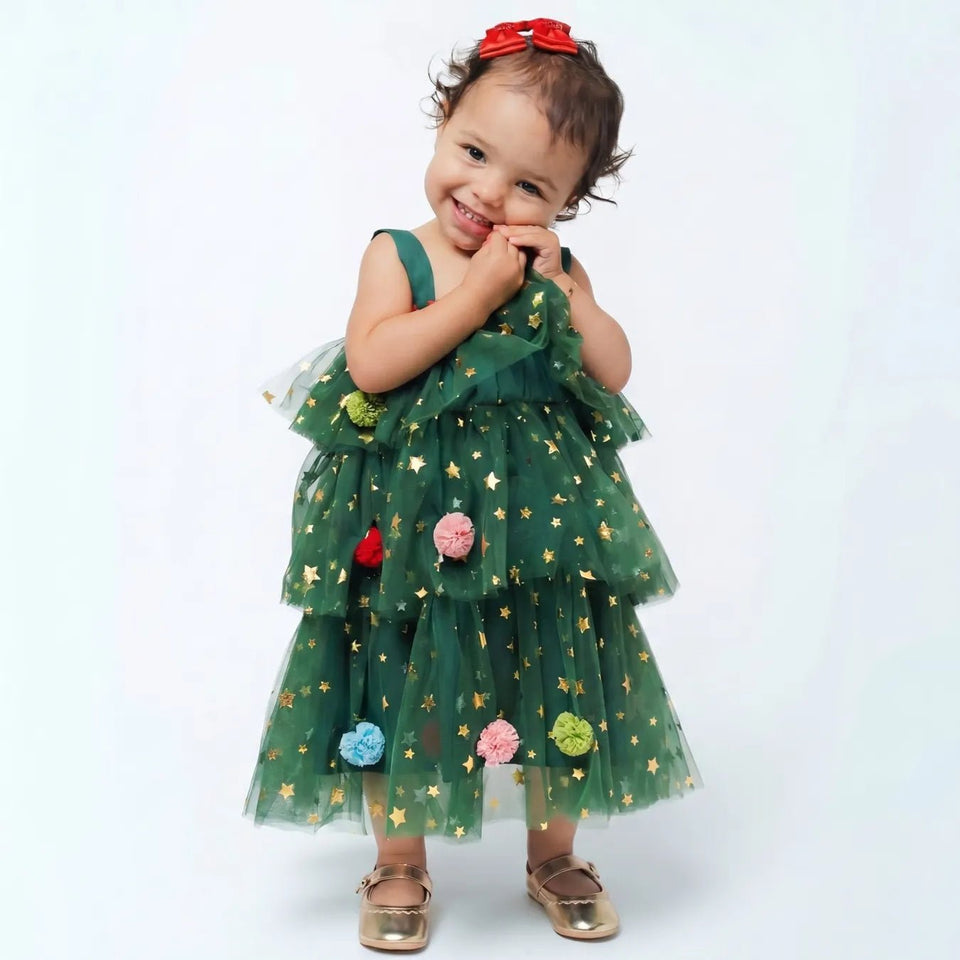 Vestido Árvore de Natal Infantil Verde - ZBaby
