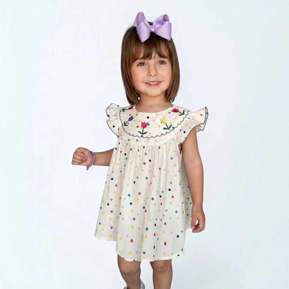 Vestido Infantil Bolinhas Bebê Menina - ZBaby