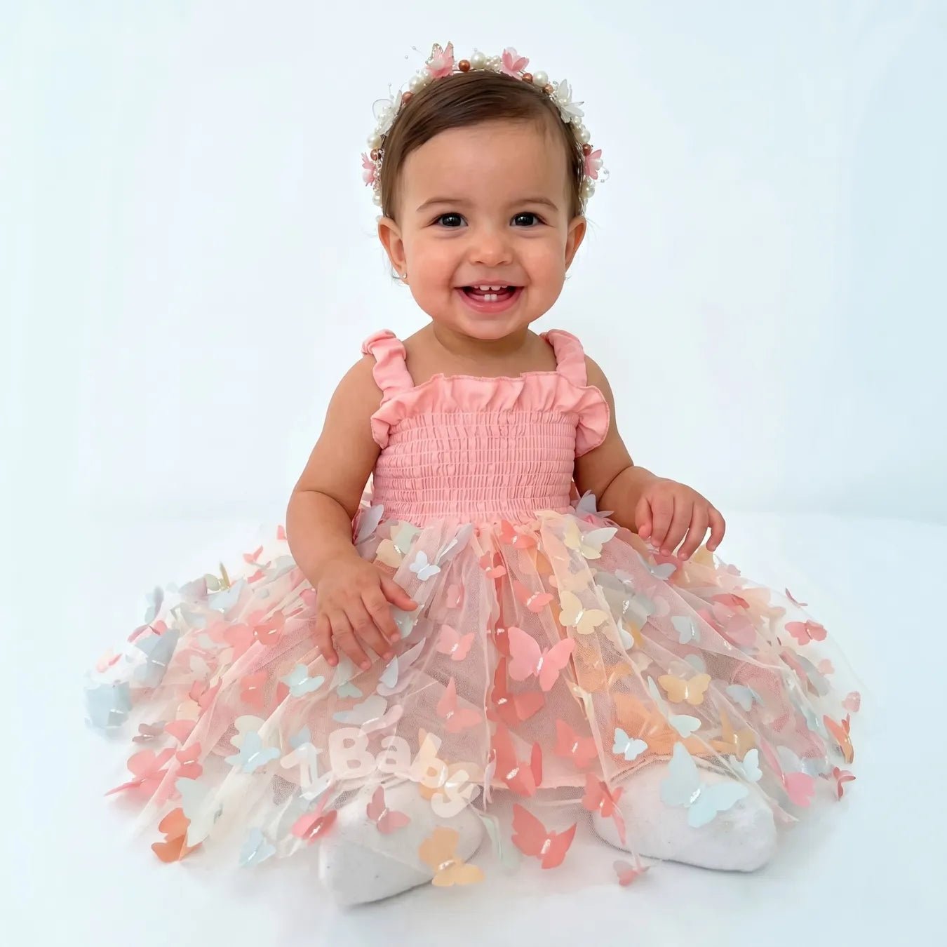 Vestido Infantil Borboletas Rosa para Festa - ZBaby