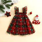 Vestido Infantil de Natal Vermelho Xadrez - ZBaby